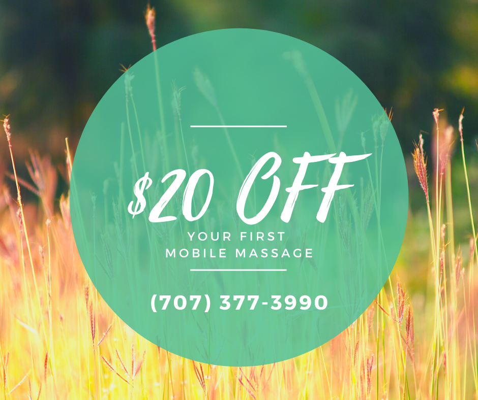 Call (707) 377-3990 for $20 OFF your first massage.